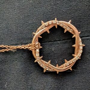 Rose Gold Crown Of thorns Pendant Necklace